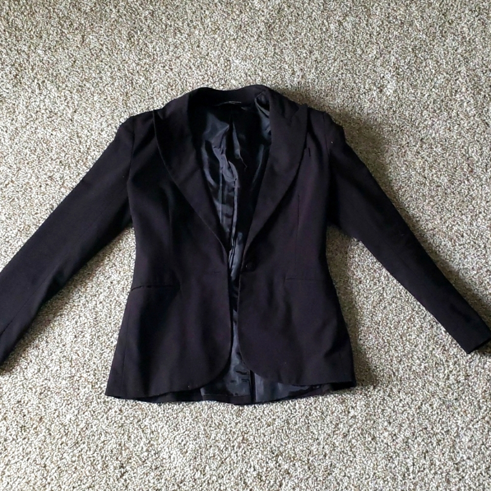 Black Norma Kamali Blazer Suit Jacket